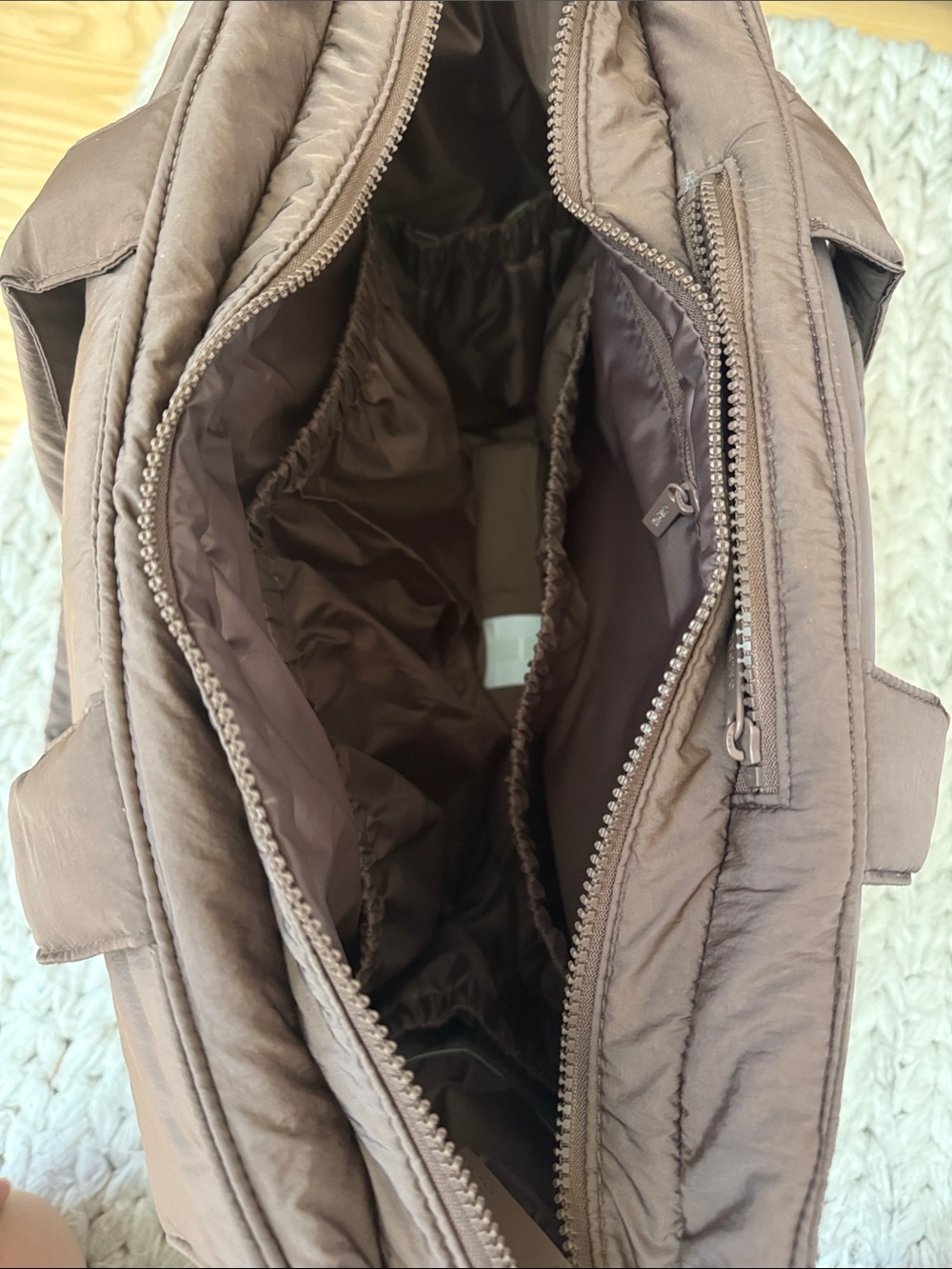 Calpak Quilted Chocolate Brown Baby Tote - Picture 5 of 5